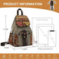 MOTAORA Handmade Women's Bohemian Backpack Vintage Canvas Mini Rucksack Ethnic Geometric Print Travel Casual Daypack Lightweight