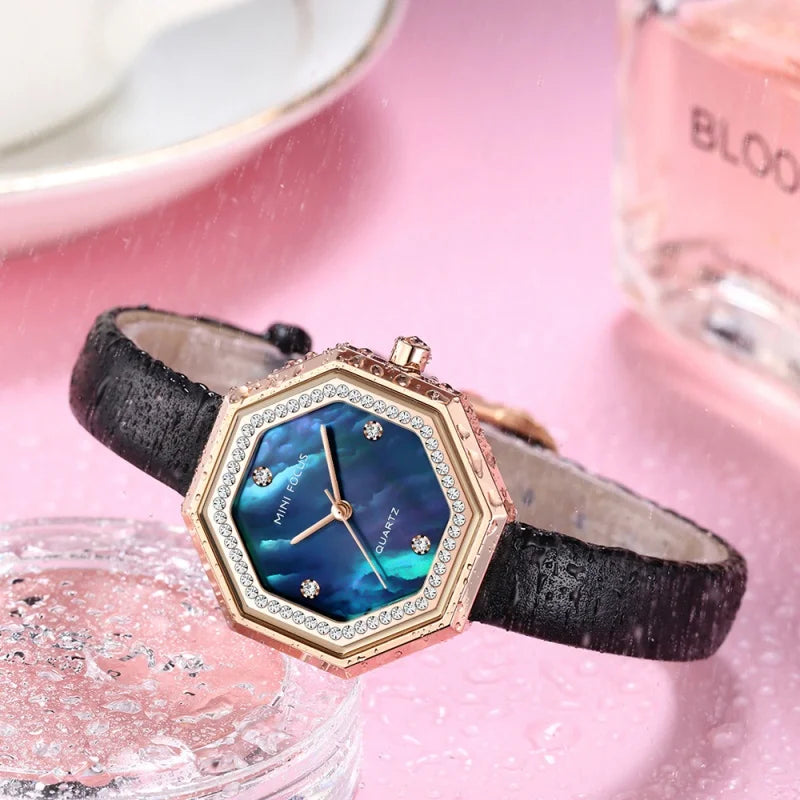 MINI FOCUS 0304 Brand Fashion Women Quartz Watch Luxury Leather Strap Waterproof Casual Girls Wristwatch Elegant Ladies Watches