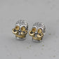 Real S925 Silver Jewelry Retro Thai Fashion Punk Style Long Beard Skull Earrings for Men