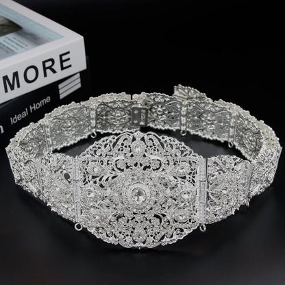 Neovisson Algeria High Quality 18K Gold Color Belt For Women Wedding Dress Waist Belt Chain Full Crystal Ladies Favorite Gift