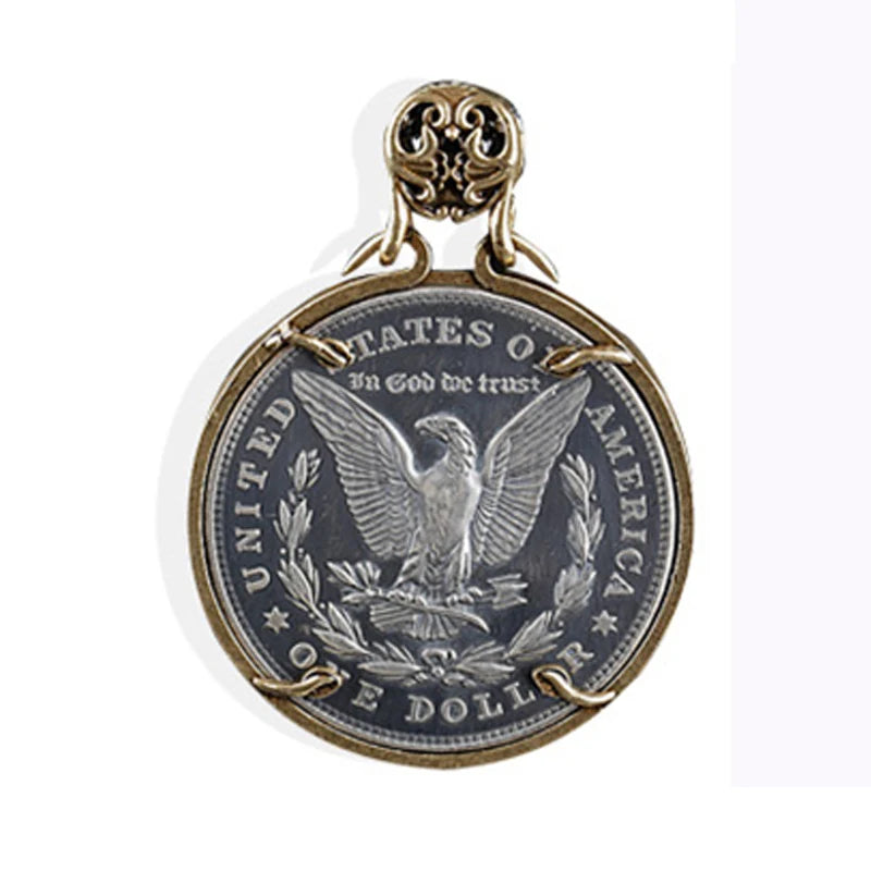 Necklace Pendant 925 Sterling Silver Holy Grail Wandering Coin Knight Sword Drawing Mechanism Women Man Luxury Jewelry 2025 P46