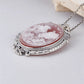 S925 Sterling Silver Charms Pendant for Women Palace Style Pattern Inlaid Red Agate Goddess Head Sculpture Jewelry Wholesale