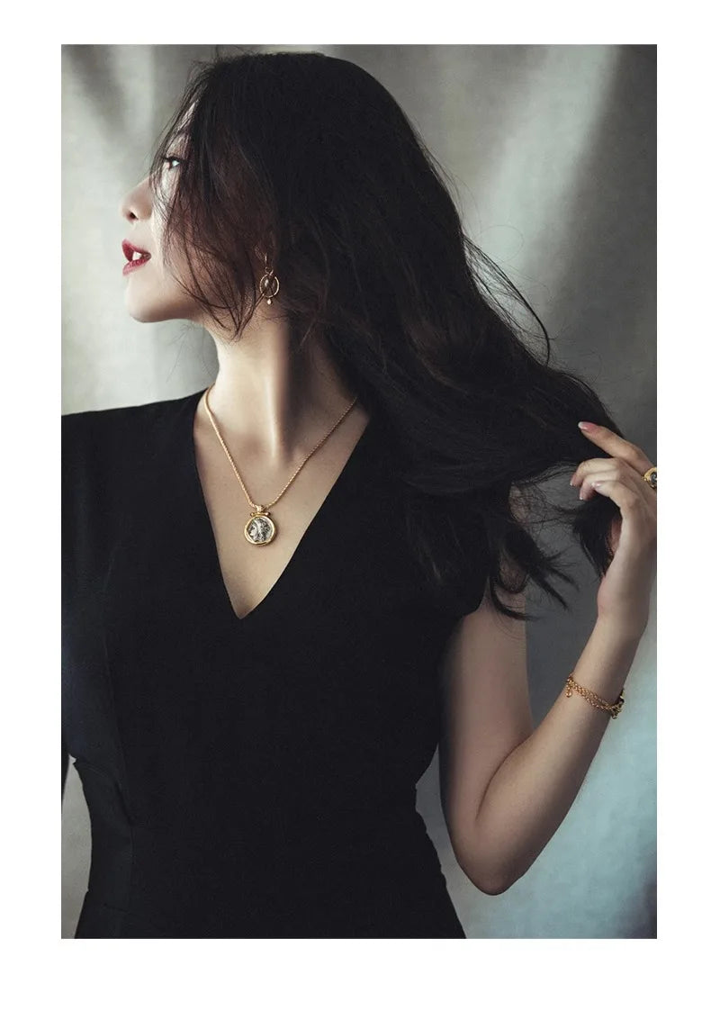 Demeter goddess of fertility vintage coin necklace