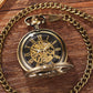 Mechanical Pocket Watch Luxury Antique Skeleton Men Steampunk Mechanical Fob Watches Clock Pendant Hand-winding Relogio De Bolso