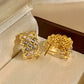 Italian Medieval-style Retro Color-blocked Lace Ring Earrings S925 Silver Gold Plated