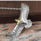 Japanese Style Trendy S925 Sterling Silver Eagle Pendant Necklace for Men and Women Sweater Chain Hip-Hop Punk Style Jewelry