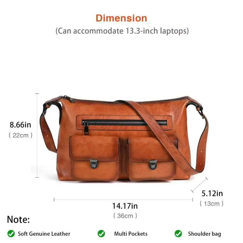 Women's Genuine Leather Underarm Bag Large Capacity Shoulder Bag for Work Commuter Spacious Hobo Bag MOTAORA