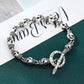S925 sterling silver bracelet men thick skull heavy industry thai silver retro distressed punk trendystylish jewelry