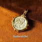 TIYINUO Authentic AU750 Real 18K Real Gold Ancient Coin Athena Owl Pendant Twisted Rope Necklace Delicate Gift For Woman Jewelry
