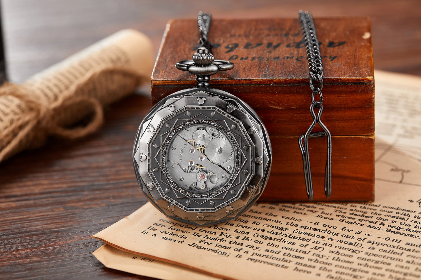 Antique Silver London Pocket & Fob Watches Hand Wind Skeleton Men Women Mechanical Pocket Watch With Pendant Chain Necklace