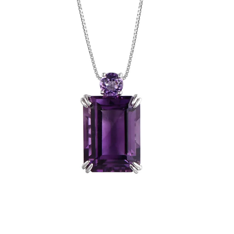 S925 Sterling Silver Charms Pendants for Women Men New Fashion Palace Style Hollow Argentum Edge Inlaid Natural Amethyst Jewelry