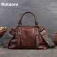 MOTAORA 2025 New Genuine Leather Satchel Tote Bag Top Handle Handbag Designer Shoulder Bag Large Capacity Cross Body Bag Vintage