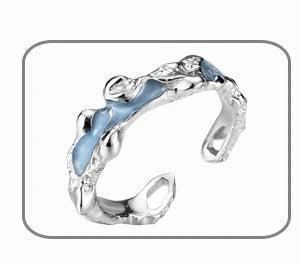 F.I.N.S S925 Sterling Silver Irregular Shaped Hoop Earrings Enamel Zircon Small Piercing Ear Buckles Retro Old Fine Jewelry