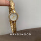 High Quality Brass Watch For Women's Quartz Vintage Luxury Band Antique Elegant 24K Gold Gold Women's Watch Medieval Style