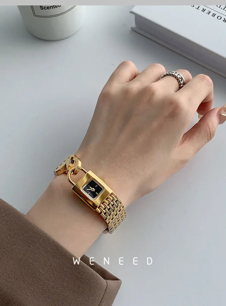 Ladies Vintage Watches Unique Niche Lock Designshigh-end Steel Strip Women's Watches New Forlover Relojes Para Damas