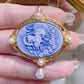 925 Sterling Silver Cameo Charms & Pendant Natural Agate Horse Pendant for Jewelry Making