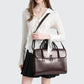 MOTAORA 14 inch Genuine Cowhide Leather Tote Bag for Women - Business Student Laptop Crossbody Shoulder Bag,Professional Design