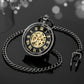 Open Face Roman Numerals Display Mechanical Hand Winding Pocket Watch Elegant Fashion Antique Manual Pocket Clock Gift for Male