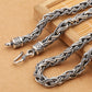 Unibabe Real Silver Vintage Heavy Weave Necklace Men Male S925  Sterling Silver Rope Long Chain Retro Pendant Necklace Jewelry