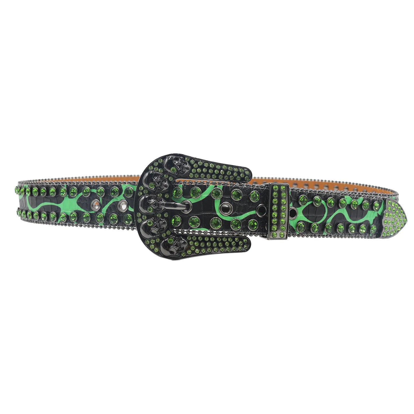 Nice Women's Skull Rhinestone Hollow Belt Women's Pin Buckle Studded Belt For Women Wedding Party Belt Valentines Gifts For Her