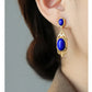 Natural Lapis Lazuli Earrings S925 Sterling Silver Gold-plated Retro French High-end Niche Blue Classical Earrings