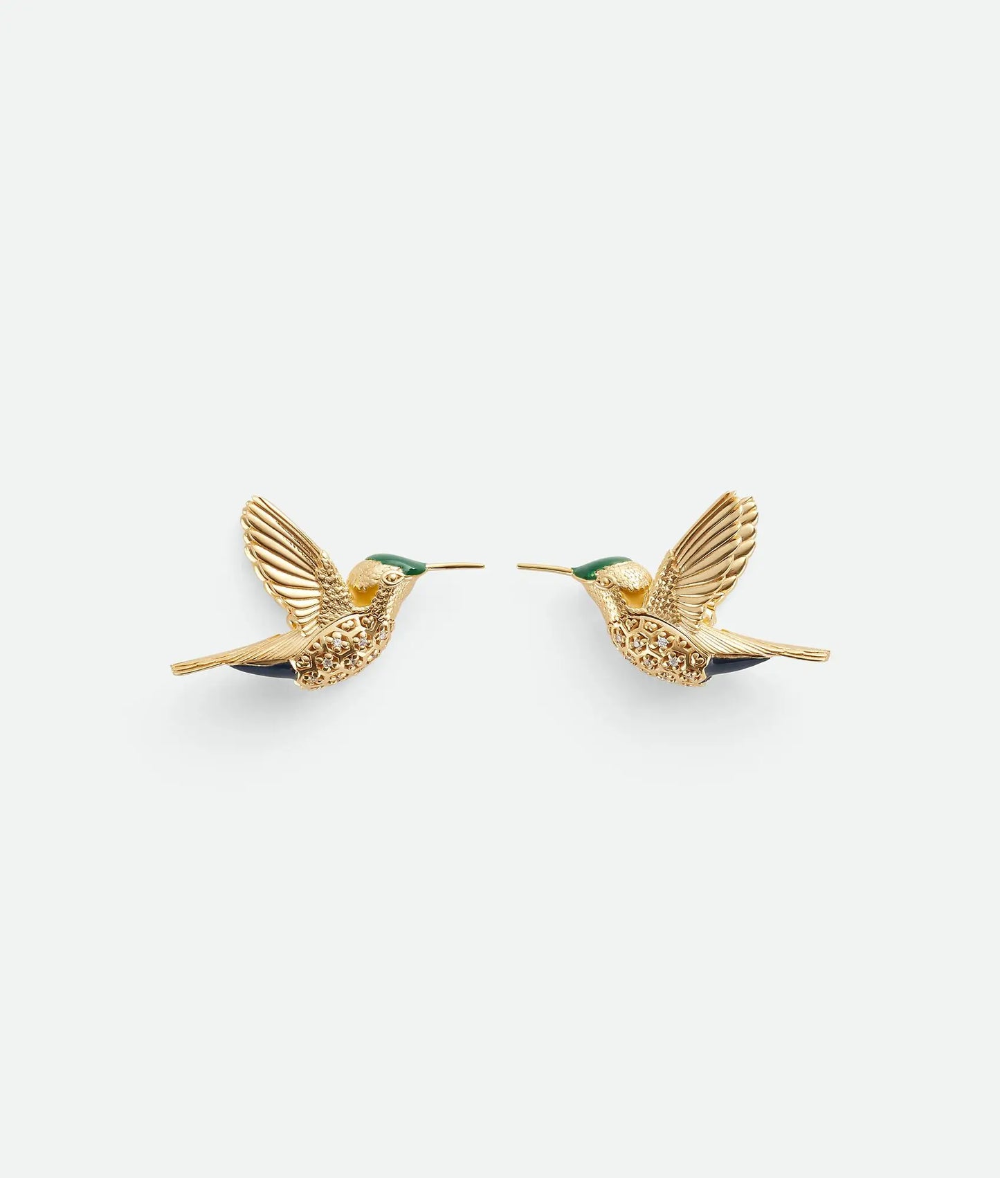 European and American retro new style Feigeo silver and gold diamond stud earrings