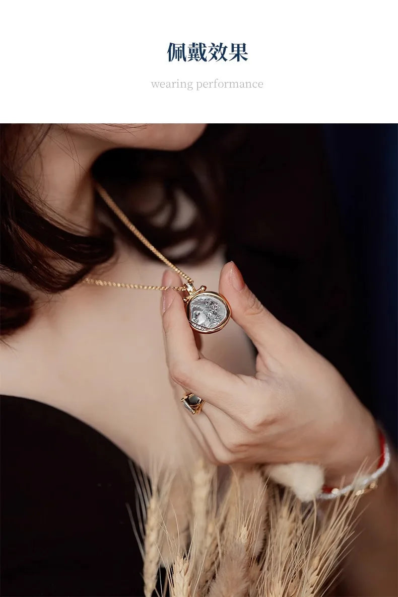 Demeter goddess of fertility vintage coin necklace