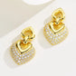 Vintage Heart 18k Yellow Gold Plated Diamond Earrings Silver 925 Jewelry Accessories