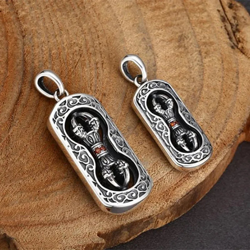 Pendant 100% 925 Sterling Silver 925 Rotatable Vajra Luxury High Quality Jewelry Silver 2025 Trend Man Necklaces For Women P12