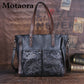 MOTAORA Vintage Genuine Leather Handbag for Women Handmade Embossed Tote Bag Casual Shoulder Bag Purse 2025 Trendy Designer