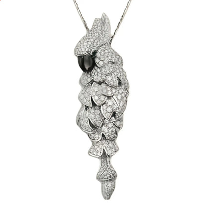 Winkin Winsin Luxury Real s 925 Sterling Silver Necklace Pendant For Women Vintage Parrot Love Bird Necklace Pendants Jewelry