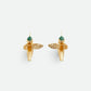European and American retro new style Feigeo silver and gold diamond stud earrings