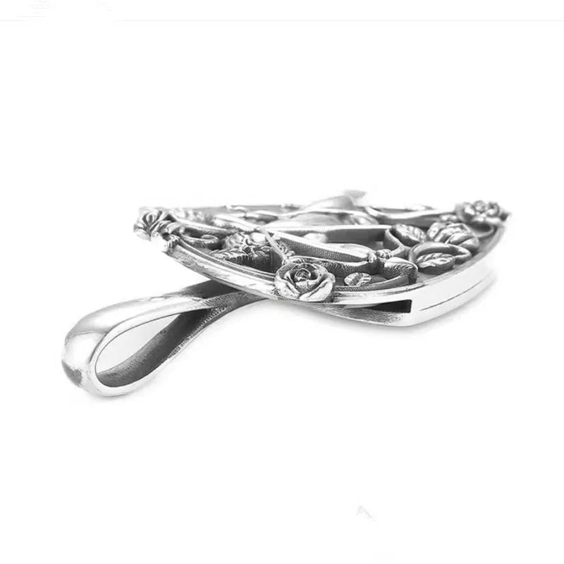 Pendant Sterling Silver 925 Rose Angel Guitar Paddle Can Be Played Luxury Jewellery Woman Man 2025 Trend Necklace Pendant P13