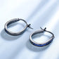 Vintage Non Tarnish Womens 925 Silver Earring Black Blue Zircon Hoops Earrings