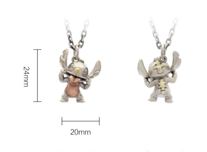 BOCAI Original S925 Sterling Silver Stitch Star Baby, cute Cartoon Pendant for Men and Women Couple Sweater Chain Birthday Gift