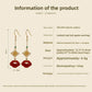 Red Agate Silver Plated Small Flower Good Luck Longevity Lock Agate Earrings Vintage Style for Cheongsam Hanfu Retro Aesthetic