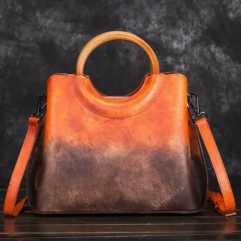 MOTAORA 2025 New Retro Handmade Genuine Leather Shoulder & Crossbody Bags Leisure Women Handbags Casual Tote Messenger Bag
