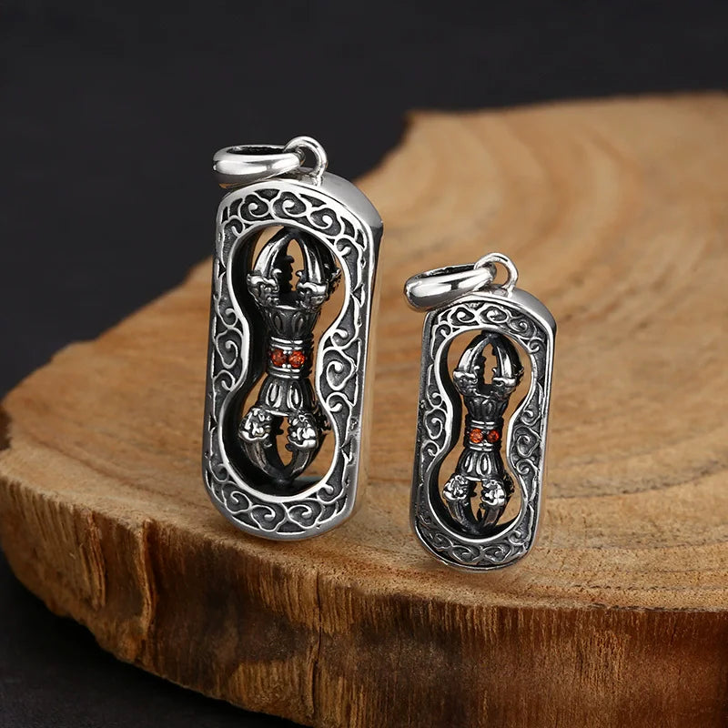 Pendant 100% 925 Sterling Silver 925 Rotatable Vajra Luxury High Quality Jewelry Silver 2025 Trend Man Necklaces For Women P12