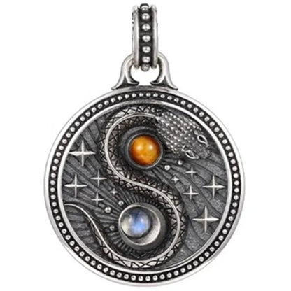Necklace Pendant Real 925 Sterling Silver Snake Inlaid Tiger Eye Stone Luxury Fine Jewellery Woman Man 2025 St Valentine Day P36