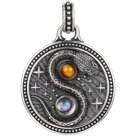 Necklace Pendant Real 925 Sterling Silver Snake Inlaid Tiger Eye Stone Luxury Fine Jewellery Woman Man 2025 St Valentine Day P36