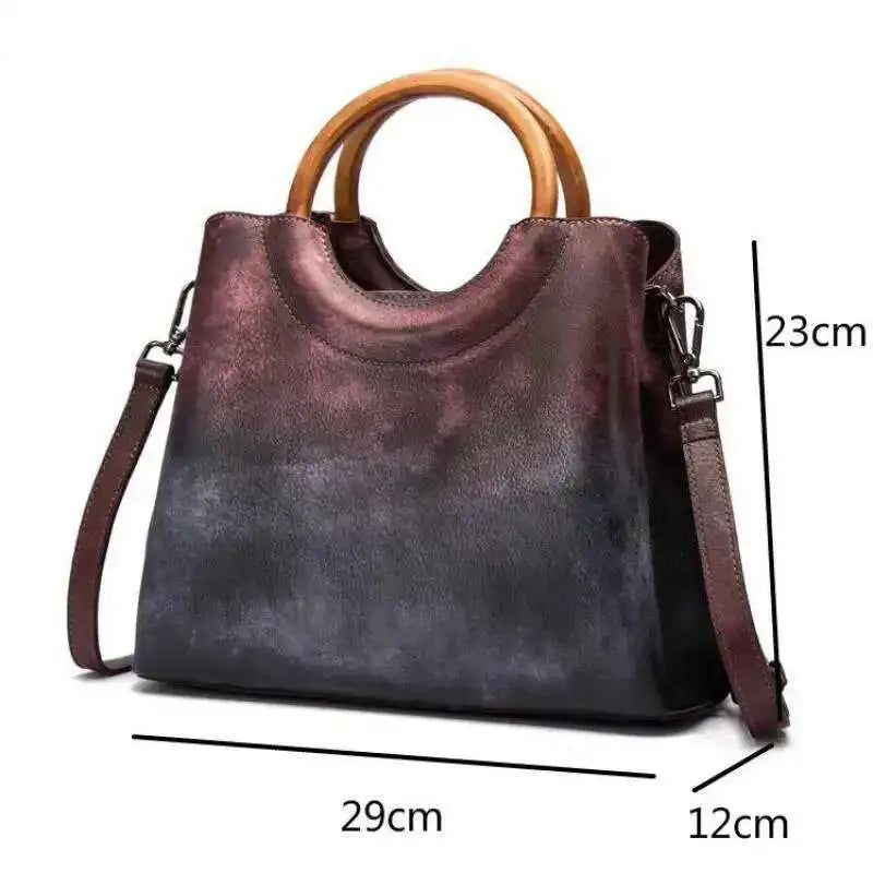 MOTAORA 2025 New Retro Handmade Genuine Leather Shoulder & Crossbody Bags Leisure Women Handbags Casual Tote Messenger Bag