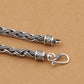 Unibabe Real Silver Vintage Heavy Weave Necklace Men Male S925  Sterling Silver Rope Long Chain Retro Pendant Necklace Jewelry