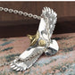 Japanese Style Trendy S925 Sterling Silver Eagle Pendant Necklace for Men and Women Sweater Chain Hip-Hop Punk Style Jewelry