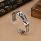 Pure silver diamond pestle bracelet men's retro wide version auspicious cloud bracelet trendy personality wrist accessory