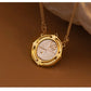 Retro Sterling Silver Necklace For Women's 925 Silver Electroplated 18K Gold Lion Red Treasure Ancient Coin Necklace