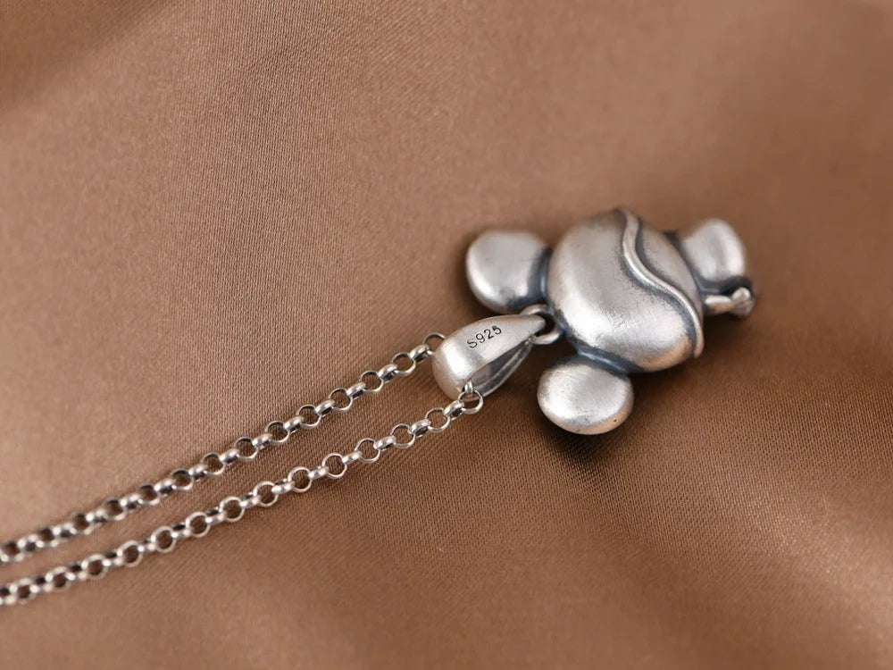 S925 Silver Charm Pendant Retro Personality Cute Big Eyes Frog Pendant Women's Fashion Creative Jewelry