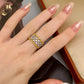 Italian Medieval-style Retro Color-blocked Lace Ring Earrings S925 Silver Gold Plated