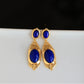 Natural Lapis Lazuli Earrings S925 Sterling Silver Gold-plated Retro French High-end Niche Blue Classical Earrings