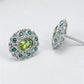 S925 Sterling Silver Studs Earring for Women Peridot Micro Inlay Zirconl Palace Style Ear Studs Fashion Jewelry Wholesale