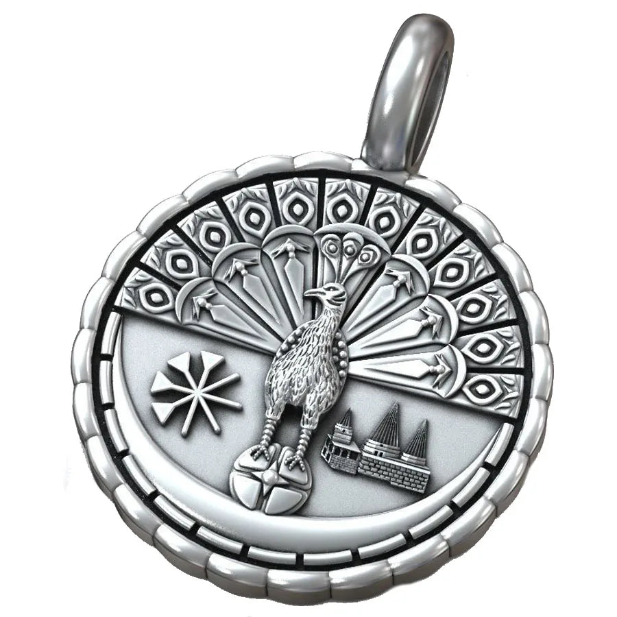 15g Yezidi Lalish Peacock Angel Art Relief Pendant Customized 925 SOLID STERLING Silver High Trendy